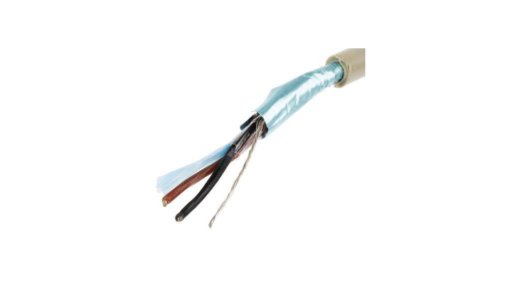 Multicore Data Cable, 0.35 mm², 2 Cores, 22 AWG, Screened, 50m, Grey Sheath